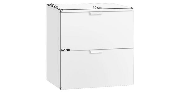 NACHTKÄSTCHEN in Weiß - Alufarben/Weiß, Design, Holzwerkstoff/Metall (40/42/42cm) - Hom`in