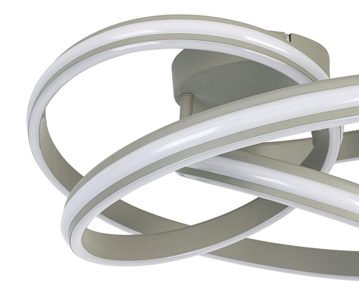 DECKENLEUCHTE 48/52/23 cm   - Sandfarben/Weiß, Trend, Kunststoff/Metall (48/52/23cm) - Novel