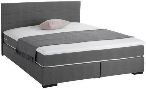 BOXSPRINGOVÁ POSTEĽ, 140/200 cm, sivá - čierna/sivá, Basics, drevo/textil (140/200cm) - Carryhome
