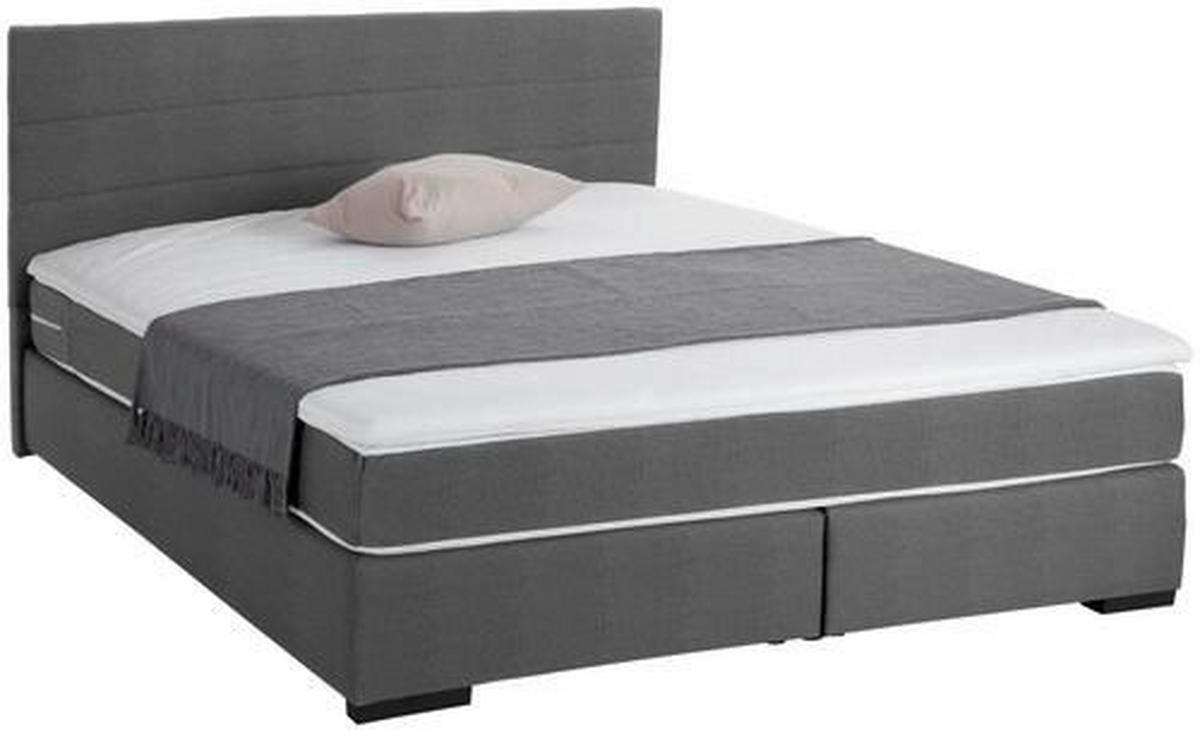 BOXSPRING KREVET 180/200 cm     siva  - siva/crna, Osnovno, tekstil/drvo (180/200cm) - Carryhome