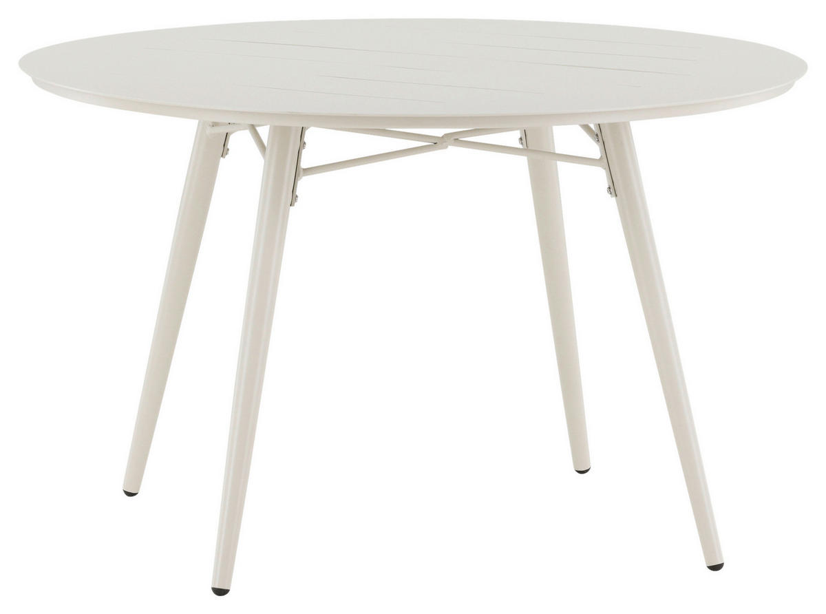 UTEBORD metall rund  - beige, Klassisk, metall (120/120/75cm) - Gardenson