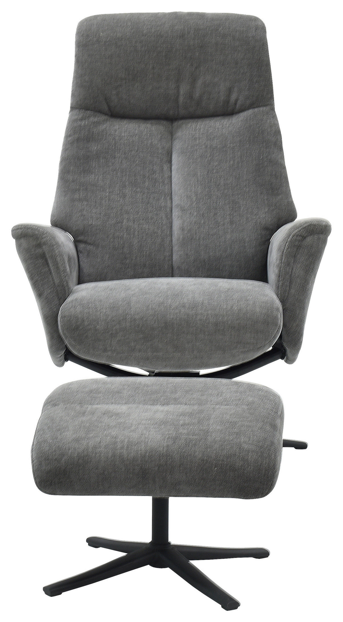 RELAXSESSELSET RELAVO Webstoff Hocker    - Schwarz/Grau, Design, Textil/Metall (72/109/86/111/81cm) - Livetastic