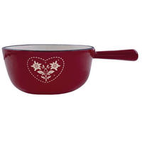 FONDUEPFANNE Heidi Cheese Line: Folk  - Weiss/Rot, Basics, Metall (20cm) - Heidi Cheese Line