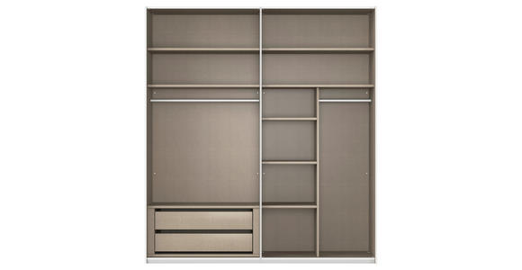 SCHWEBETÜRENSCHRANK 201/223/67 cm 2-türig Schwarz, Champagner  - Champagner/Alufarben, KONVENTIONELL, Glas/Holzwerkstoff (201/223/67cm) - Novel