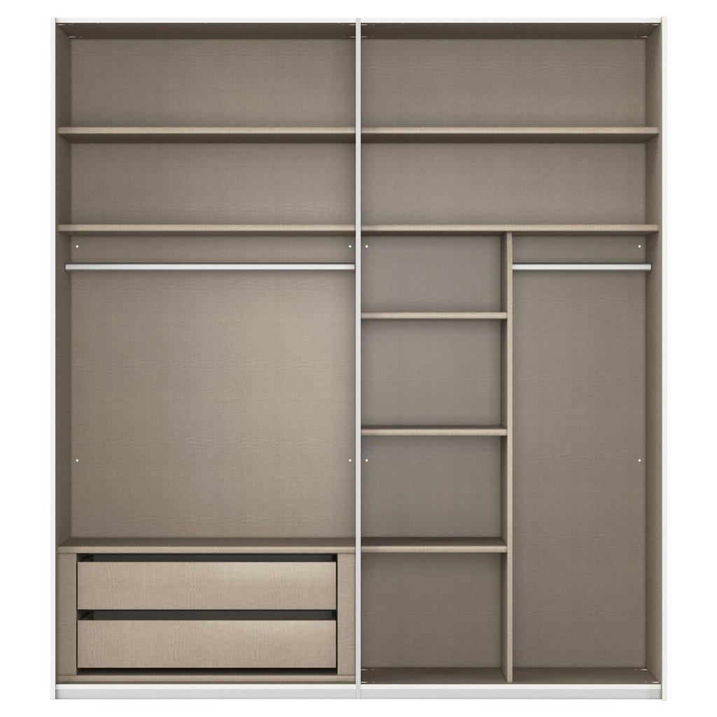 Thumbnail - Novel Schwebetürenschrank, Schwarz, Champagner, Holzwerkstoff, 7 Fächer, 201x223x67 cm, Typenauswahl, umfangreiches Zub...