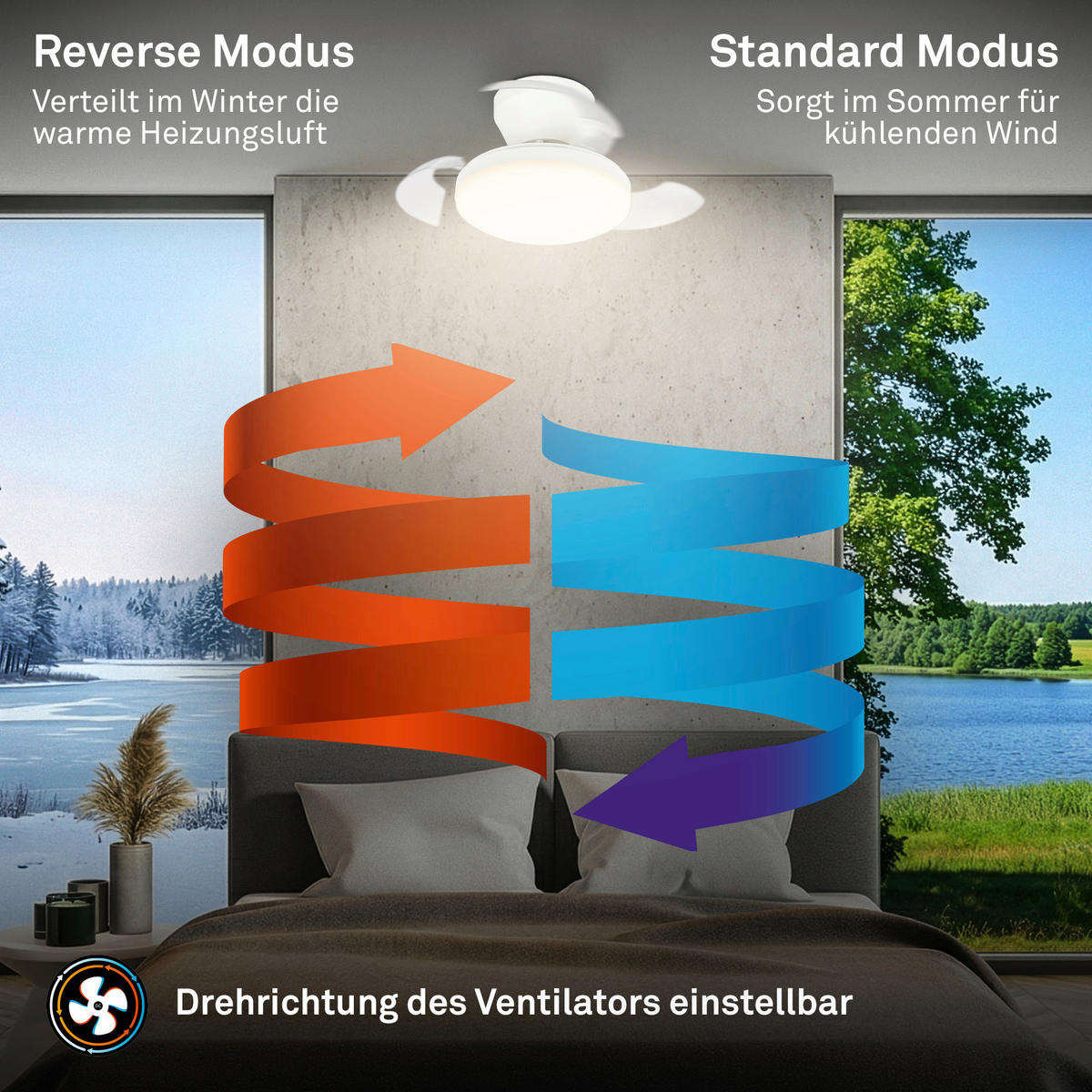 DECKENVENTILATOR - Weiß, Design, Kunststoff/Metall (44/16,5cm)