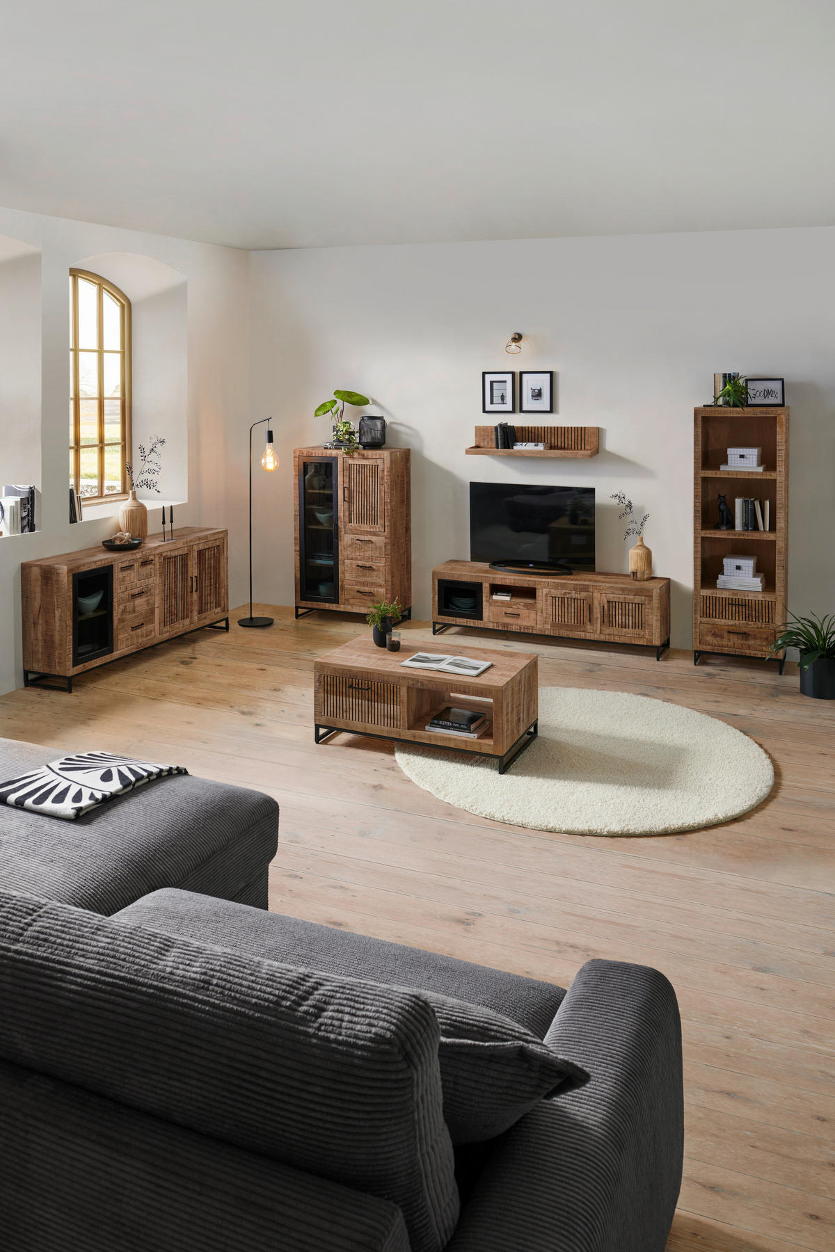 SIDEBOARD 175/80/40 cm  - ljusbrun/svart, Design, metall/trä (175/80/40cm) - Landscape