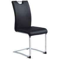 SZÁNKÓTALPAS SZÉK fém, textil fekete, krómszínű  - krómszínű/fekete, Design, textil/fém (42/97/55cm) - Carryhome