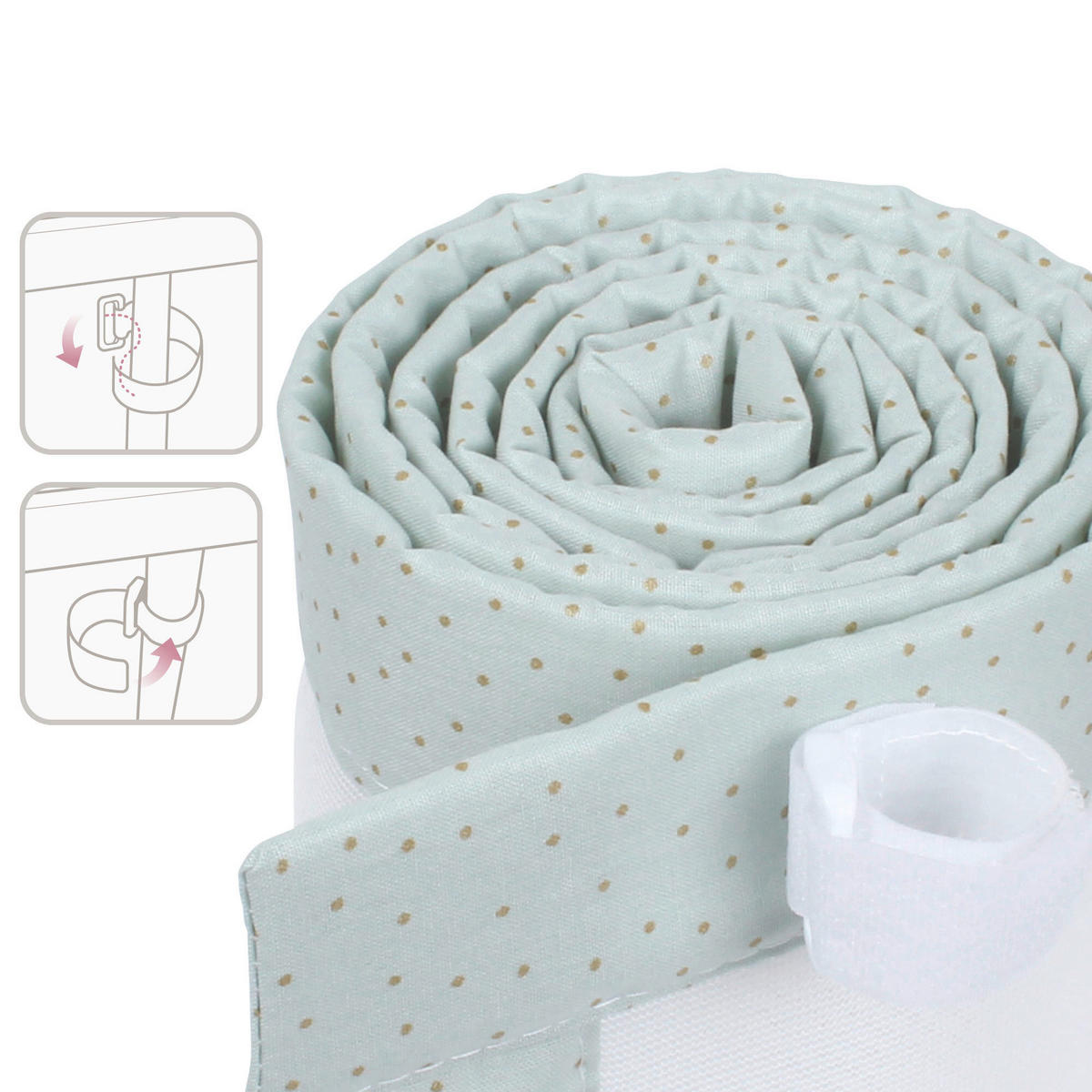 NESTCHEN babybay Nestchen 3D Mesh  - Mintgrün, Basics, Naturmaterialien (200/24/2cm) - Tobi