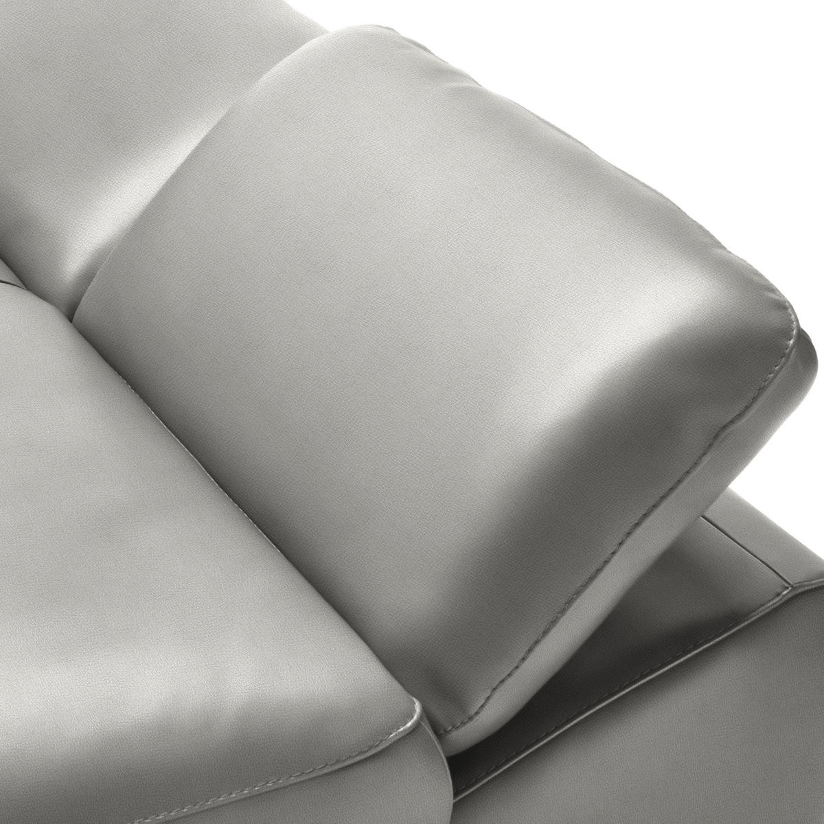 ECKSOFA in Echtleder Grau  286/183 cm  - Schwarz/Grau, Design, Leder/Metall (286/183cm) - Celina Home