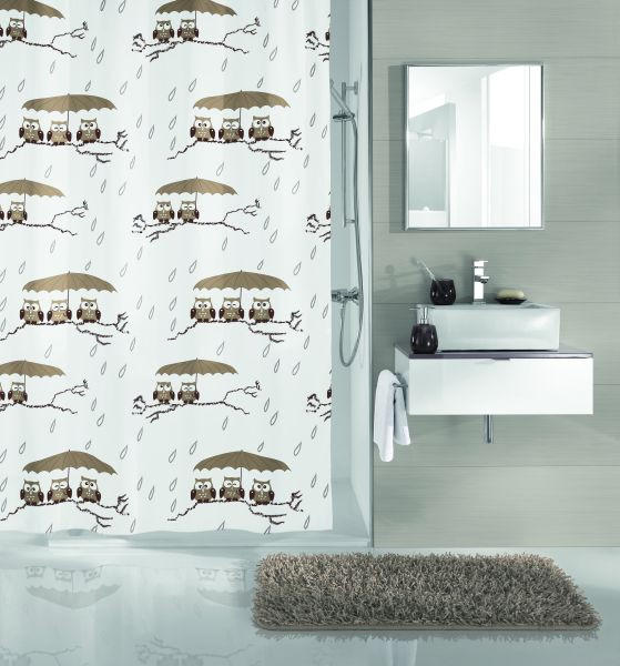ZAVESA ZA TUŠIRANJE  sivobraon  - sivobraon, Konvencionalno, plastika (180/200cm) - Kleine Wolke