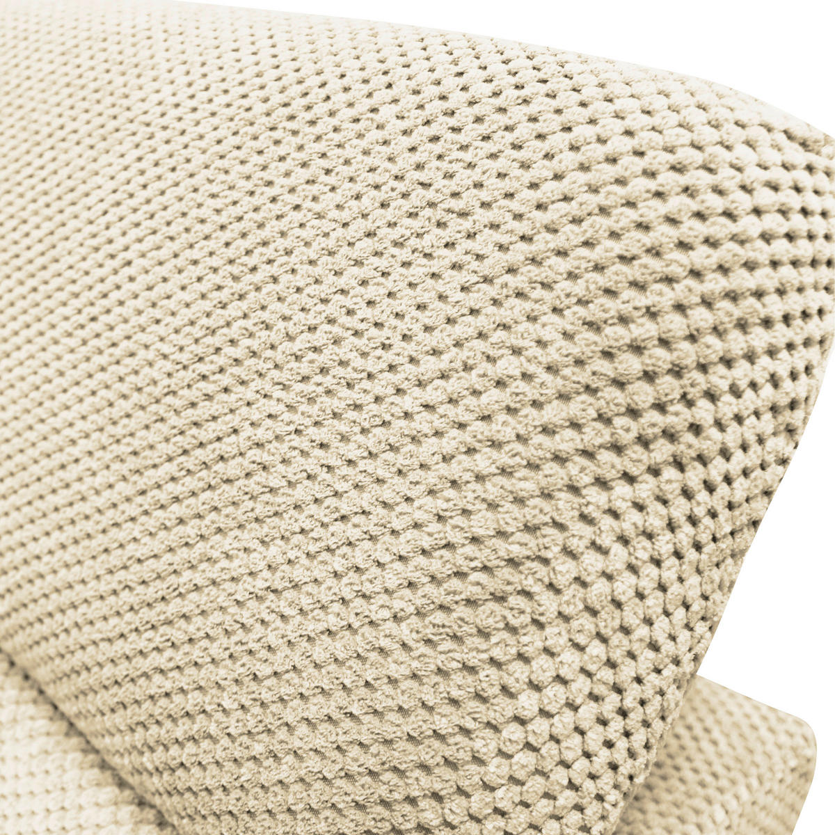 ECKSOFA OMEGA in Chenille Beige  280/186 cm  - Beige/Schwarz, Design, Textil/Metall (280/186cm) - MID.YOU