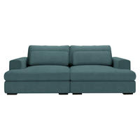 BIGSOFA Cord Salbeigrün  - Salbeigrün/Schwarz, Design, Textil (218/80/158cm) - Lomoco
