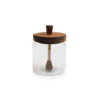 MÉZESCSUPOR   - világosbarna, Basics, Üveg/fa (9/12.5/9cm)