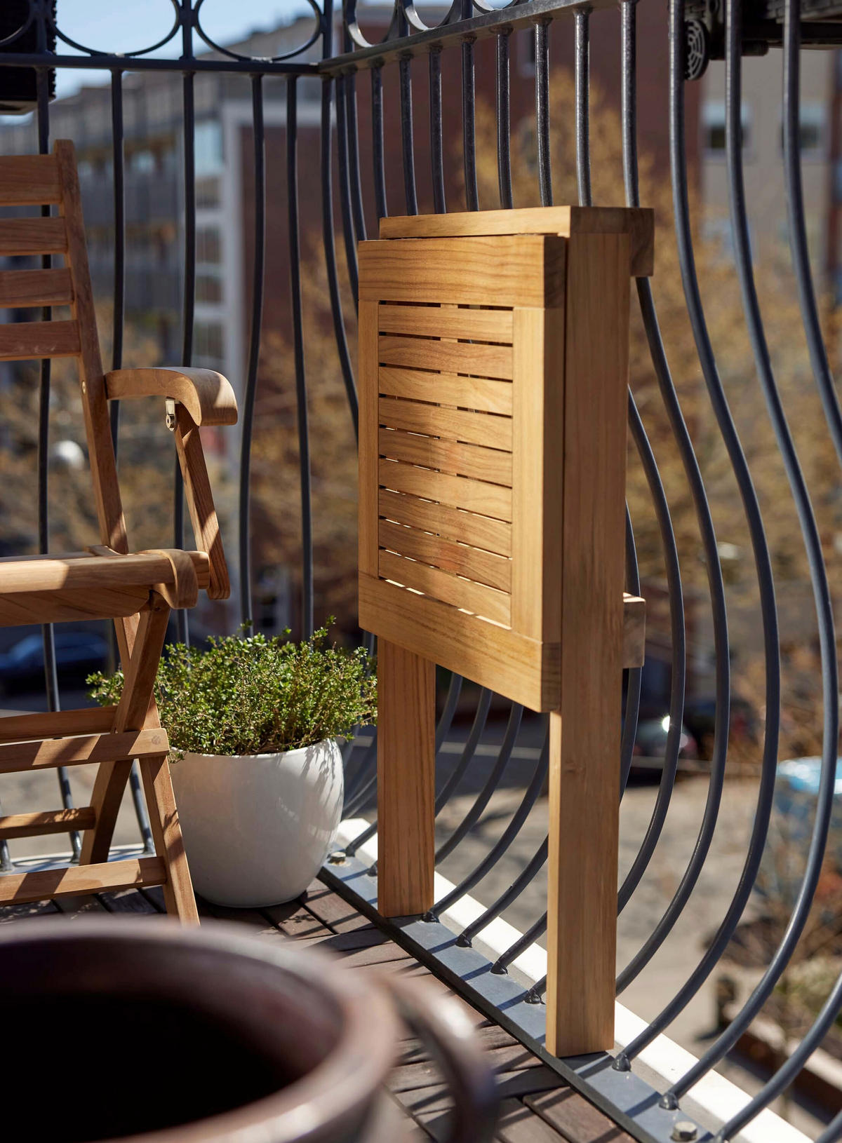 BALKONTISCH 45/49/75 cm  - Teakfarben, Natur, Holz (45/49/75cm) - Gardenson