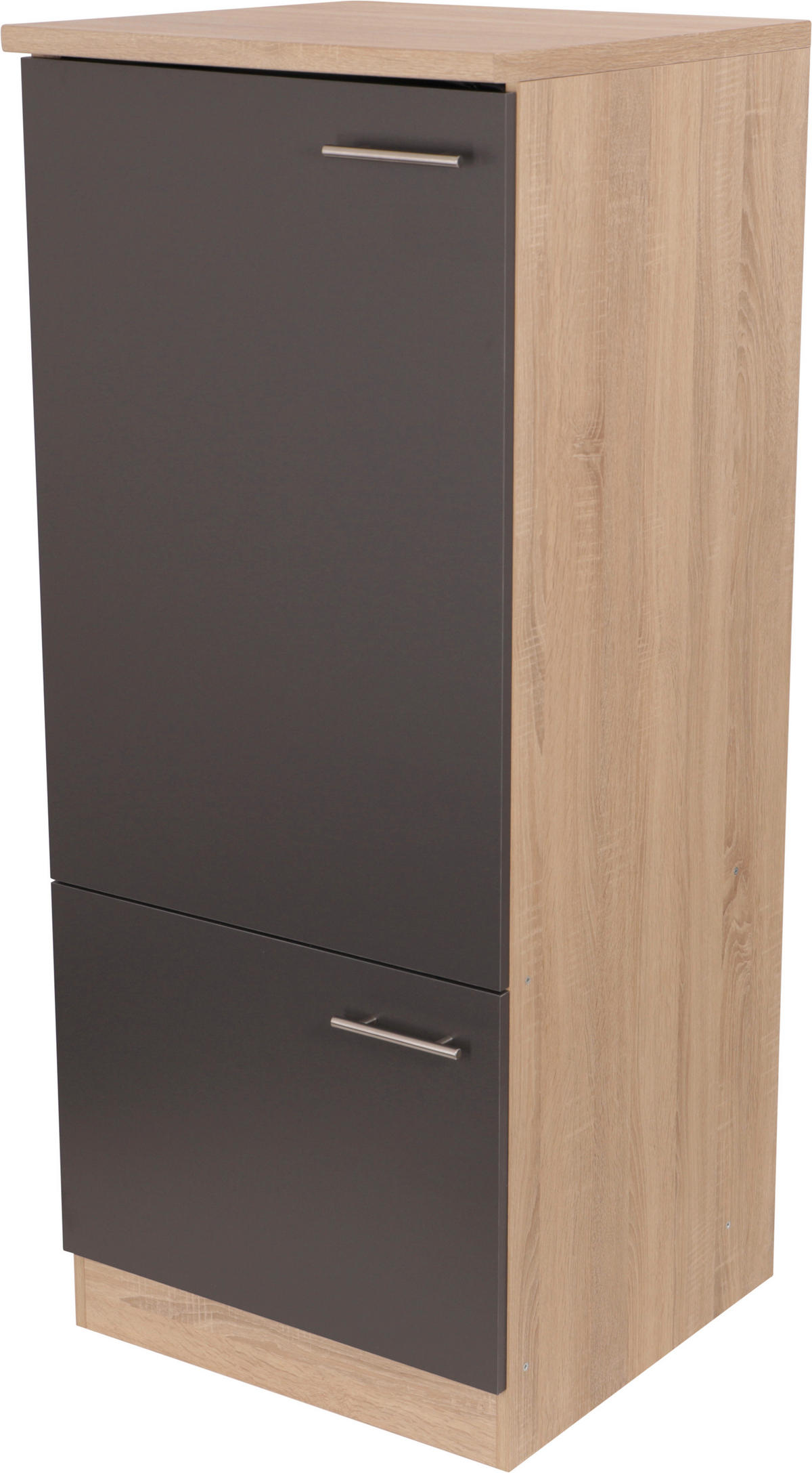 GERÄTEUMBAUSCHRANK 60/144,8/60 cm  in Grau, Eichefarben  - Eichefarben/Silberfarben, Basics, Holzwerkstoff/Metall (60/144,8/60cm) - Respekta