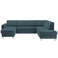 WOHNLANDSCHAFT  in Chenille Türkis, Petrol  - Türkis/Chromfarben, Design, Kunststoff/Textil (165/301/198cm) - Xora