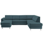 WOHNLANDSCHAFT  in Chenille Türkis, Petrol  - Türkis/Chromfarben, Design, Kunststoff/Textil (165/301/198cm) - Xora