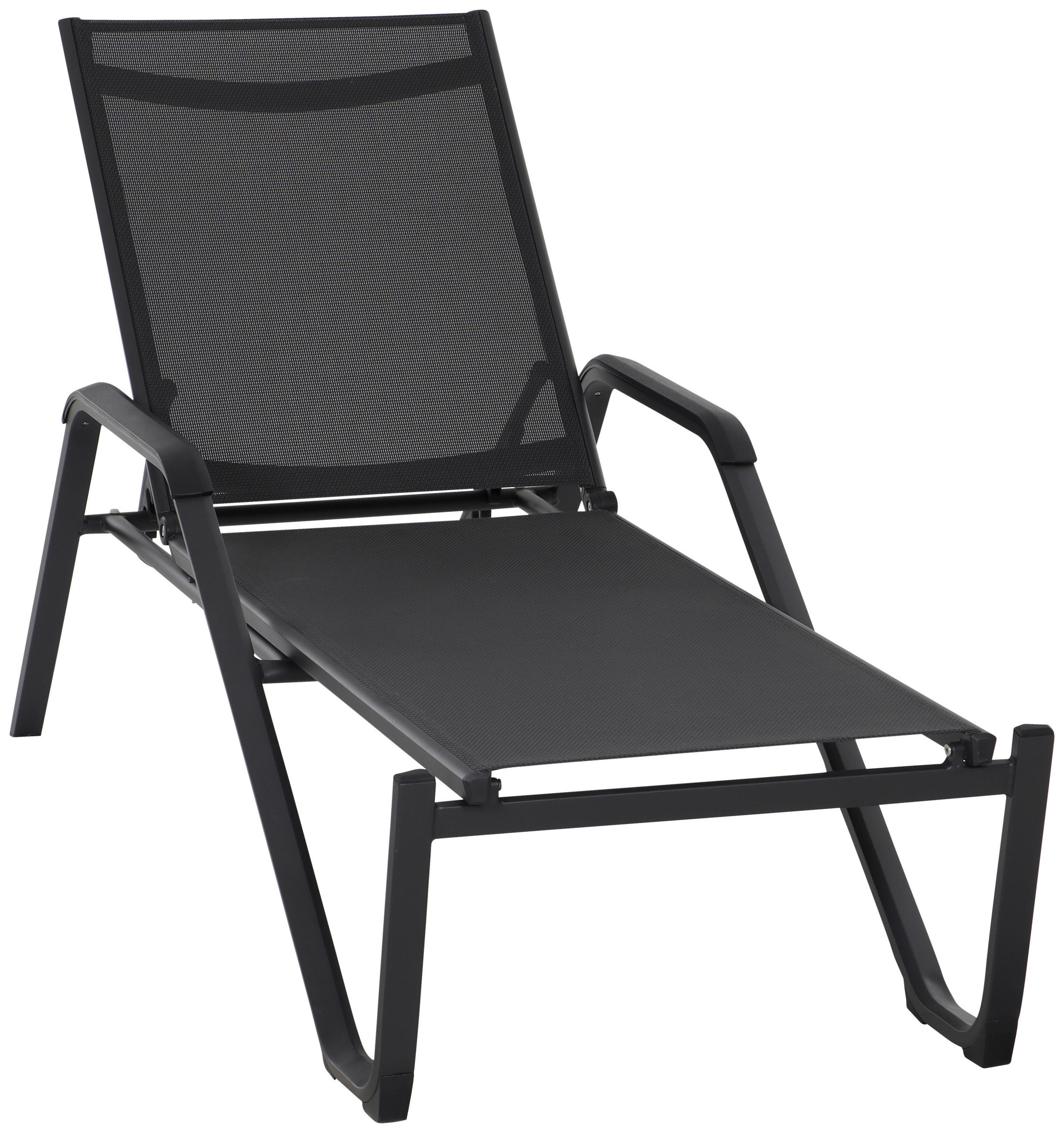 GARTENLIEGE 70/108/195 cm  - Anthrazit/Schwarz, KONVENTIONELL, Textil/Metall (70/108/195cm) - Siena Garden