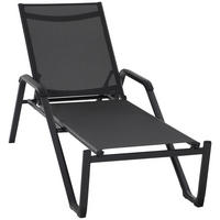 GARTENLIEGE 70/108/195 cm  - Anthrazit/Schwarz, KONVENTIONELL, Textil/Metall (70/108/195cm) - Siena Garden