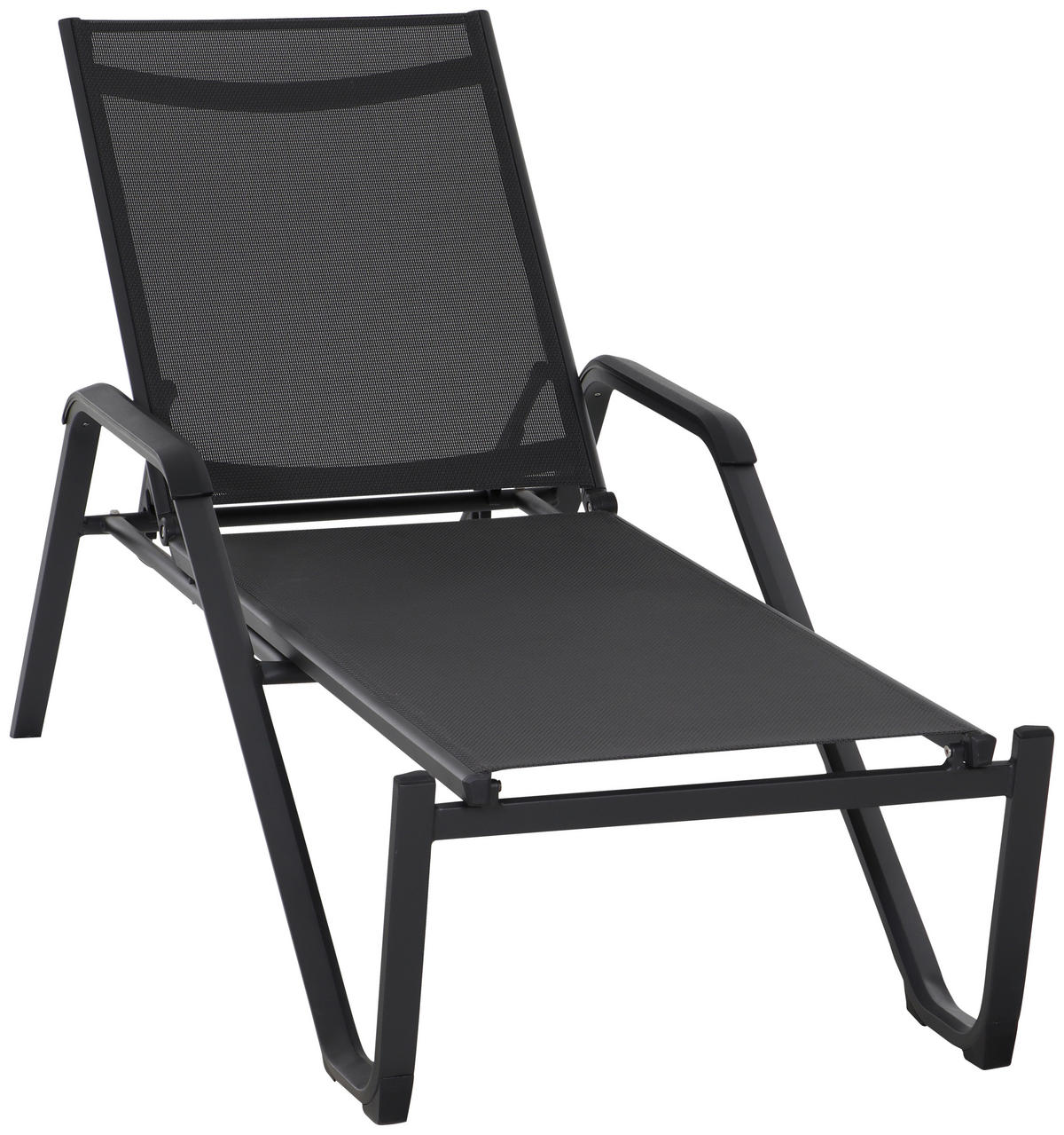 GARTENLIEGE 70/108/195 cm  - Anthrazit/Schwarz, KONVENTIONELL, Textil/Metall (70/108/195cm) - Siena Garden