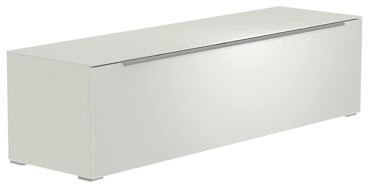 LOWBOARD  in 160/43/45 cm  - Alufarben/Weiß, Design, Glas/Holzwerkstoff (160/43/45cm) - Moderano