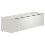 LOWBOARD Weiß, Alufarben  160/43/45 cm  - Alufarben/Weiß, Design, Glas/Holzwerkstoff (160/43/45cm) - Moderano