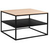 COUCHTISCH Eiche massiv 65/65/41,5 cm quadratisch Schwarz, Eichefarben  - Eichefarben/Schwarz, Design, Holz/Metall (65/65/41,5cm) - Johann Jakob