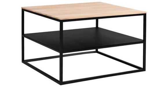 COUCHTISCH in Holz, Metall 65/65/41,5 cm - Eichefarben/Schwarz, Design, Holz/Metall (65/65/41,5cm) - Johann Jakob