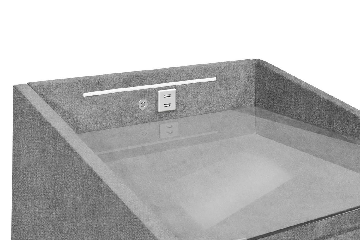 NACHTTISCH 47/61/46 cm  Dunkelgrau  - Dunkelgrau/Silberfarben, Modern, Holzwerkstoff/Kunststoff (47/61/46cm) - MID.YOU