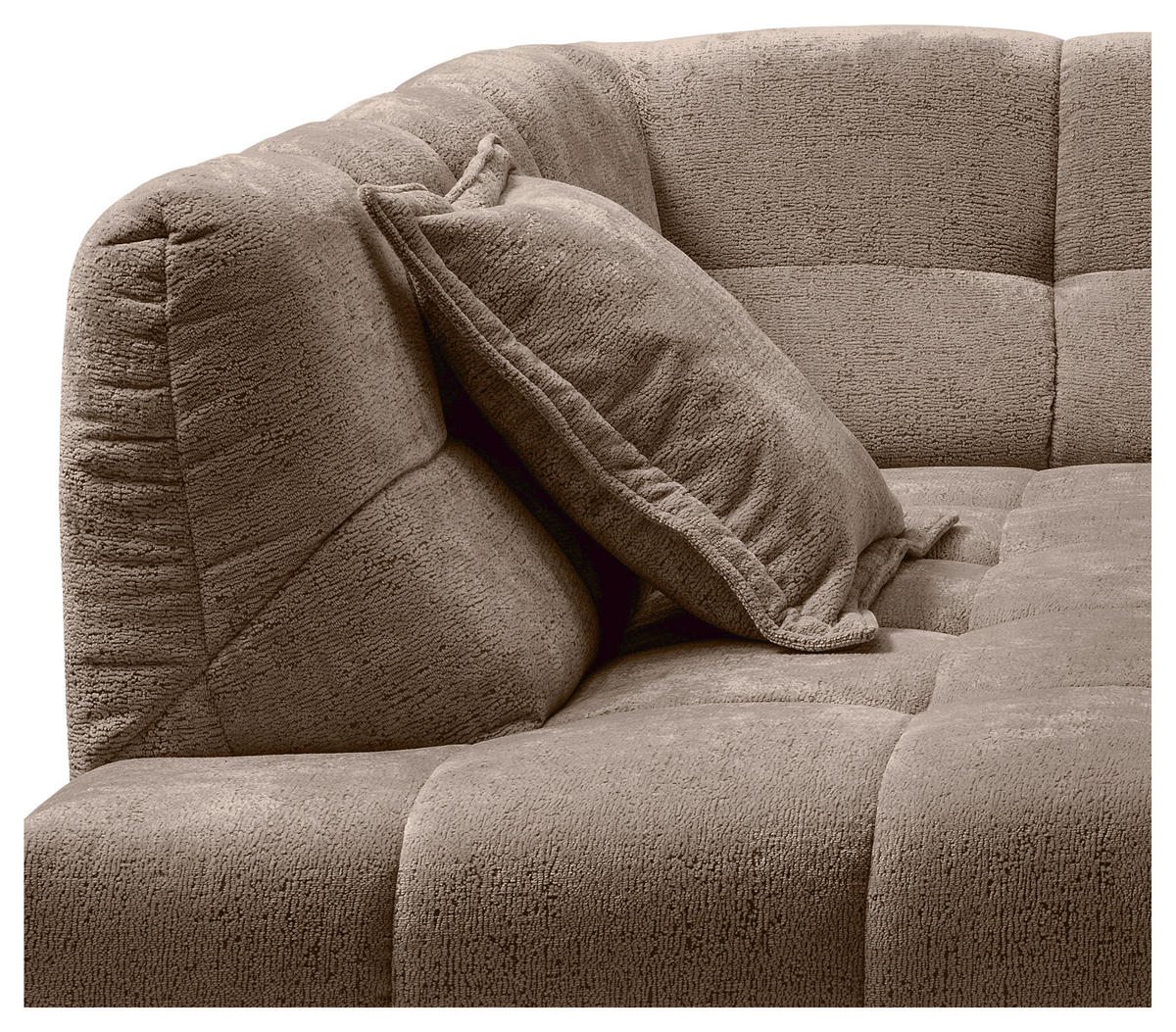 ECKSOFA ITALIA in Chenille Braun  203/254 cm  - Schwarz/Braun, MODERN, Kunststoff/Textil (203/254cm) - Livetastic