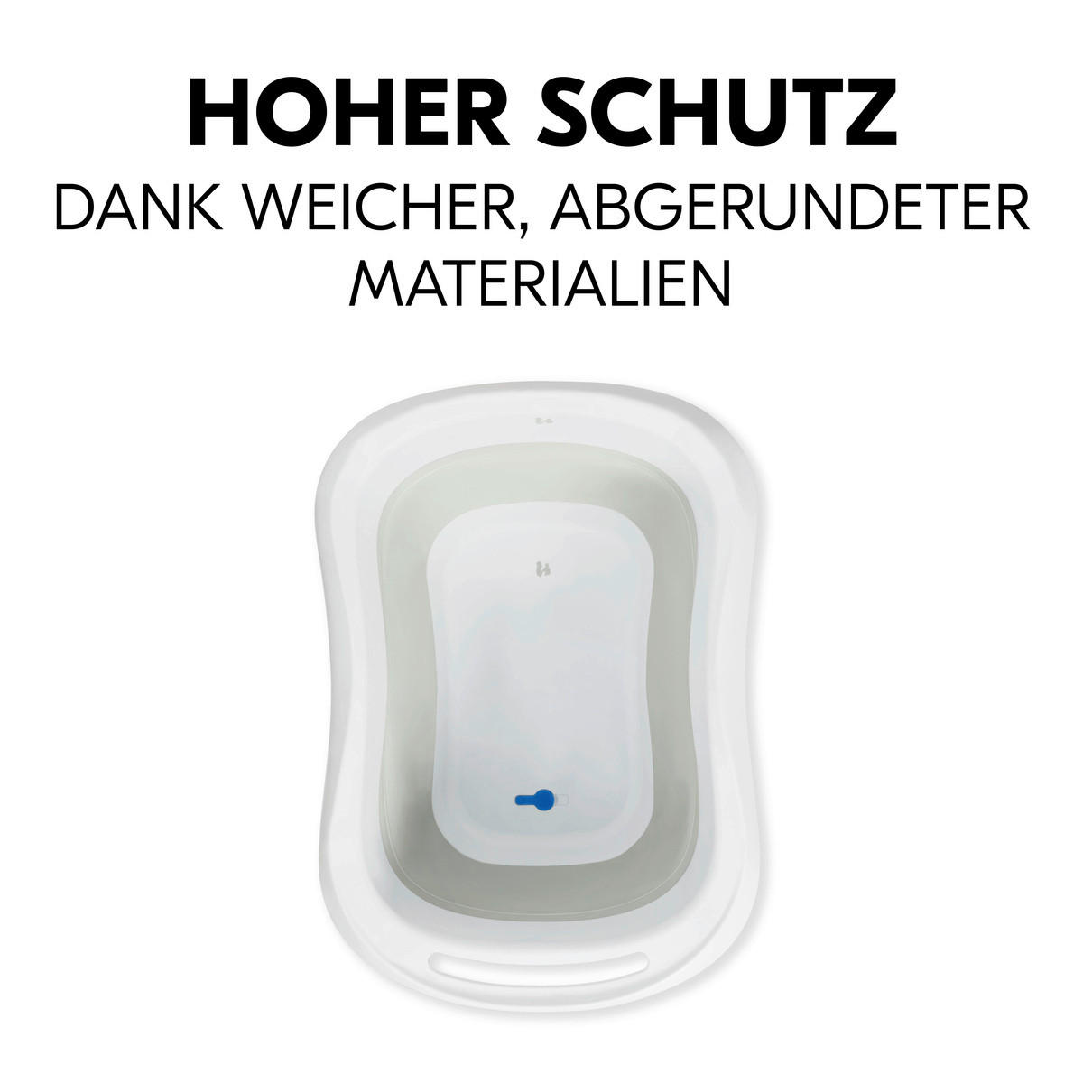 BABYBADEWANNE Wash N Fold  - Salbeigrün/Weiß, Basics, Kunststoff (56/44/78cm) - Hauck