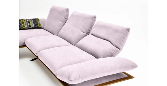 ECKSOFA in Flachgewebe Hellrosa 159/314 cm - Hellrosa/Schwarz, Design, Holz/Textil (159/314cm) - Dieter Knoll