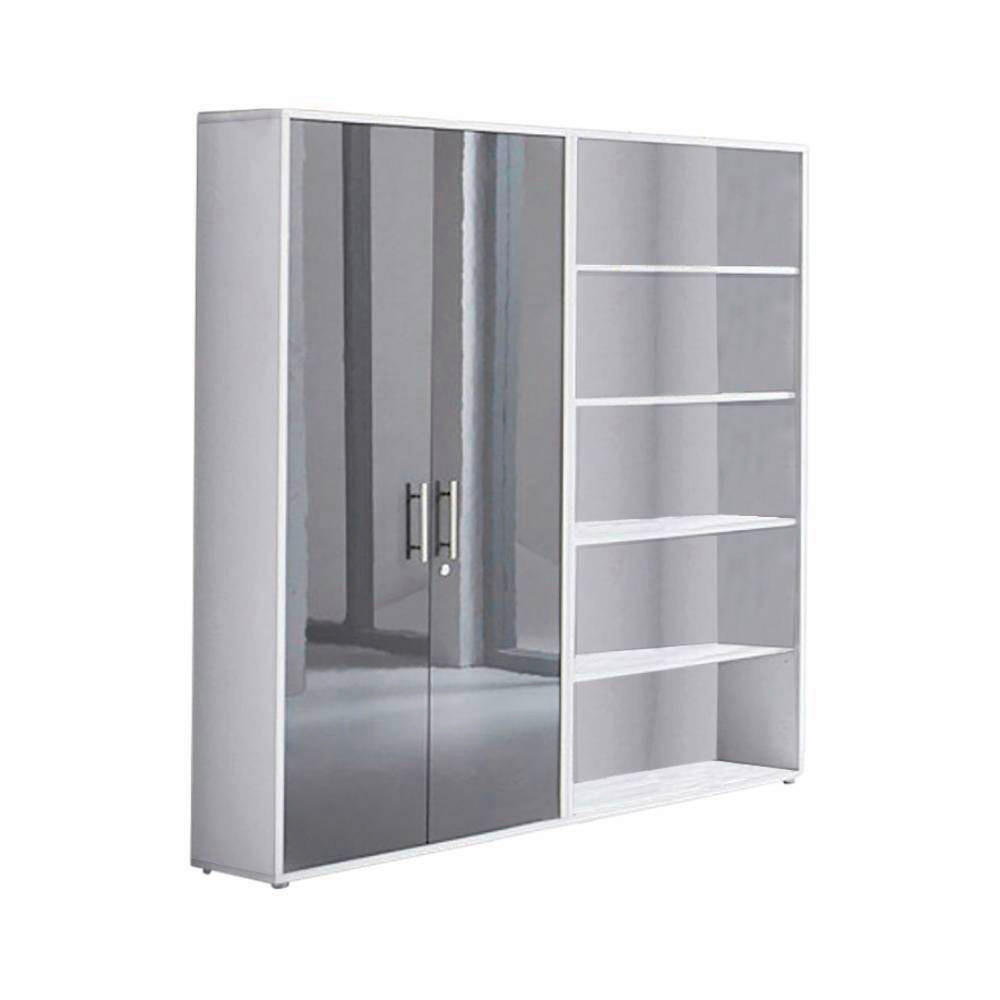 Mid.you Aktenschrank Office Edition - SW Set 1 hoch Weiß, Anthrazit Hochglanz 168.8x185.6x33 cm
