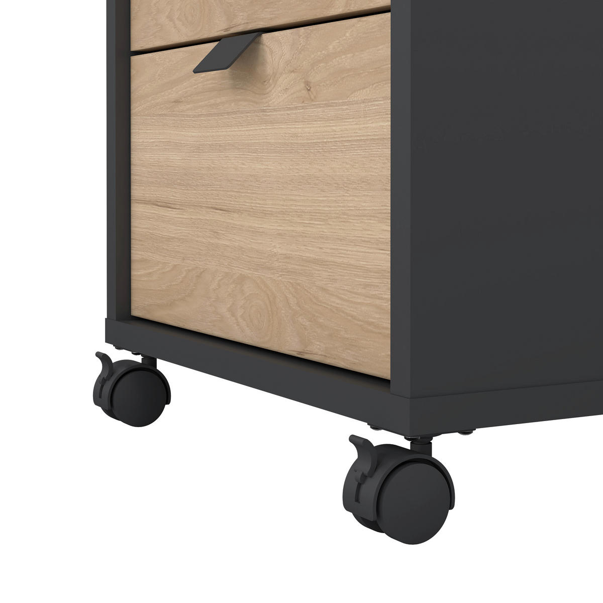 ROLLCONTAINER 40,8/60,8/48,2 cm  - Eichefarben/Schwarz, Modern, Holzwerkstoff/Kunststoff (40,8/60,8/48,2cm) - MID.YOU