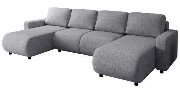 WOHNLANDSCHAFT Grau Webstoff  - Schwarz/Grau, MODERN, Kunststoff/Textil (150/312/150cm) - Xora