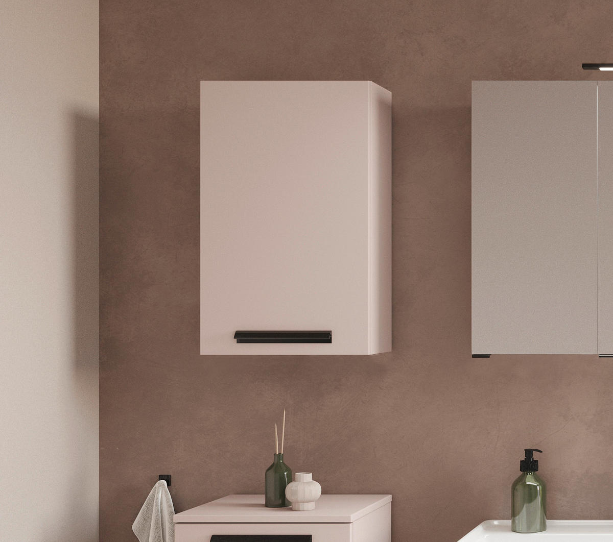 HÄNGESCHRANK 40/64/20 cm  - Sandfarben/Schwarz, KONVENTIONELL, Holzwerkstoff/Metall (40/64/20cm) - Xora