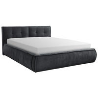 Pat Tapițat, 180/200 cm, antracit - bej/culoare natur, Lifestyle, metal/lemn (180/200cm) - Livetastic