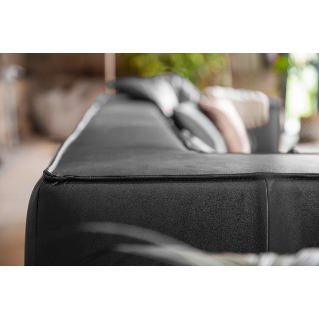 Thumbnail - Chilliano Viersitzer-Sofa around the block, Anthrazit, Leder, Echtleder, Longlife-Leder, Vintage, Füllung: Schaumstoff, ...