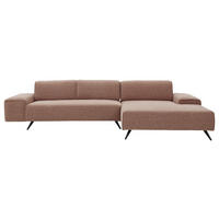 ECKSOFA Rotbraun Flachgewebe  - Rotbraun/Schwarz, Design, Textil/Metall (312/180cm) - Musterring