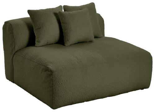 SOFAELEMENT BLOOM Flachgewebe, Teddystoff Olivgrün  - Olivgrün, Trend, Textil (120/70/122cm) - Livetastic