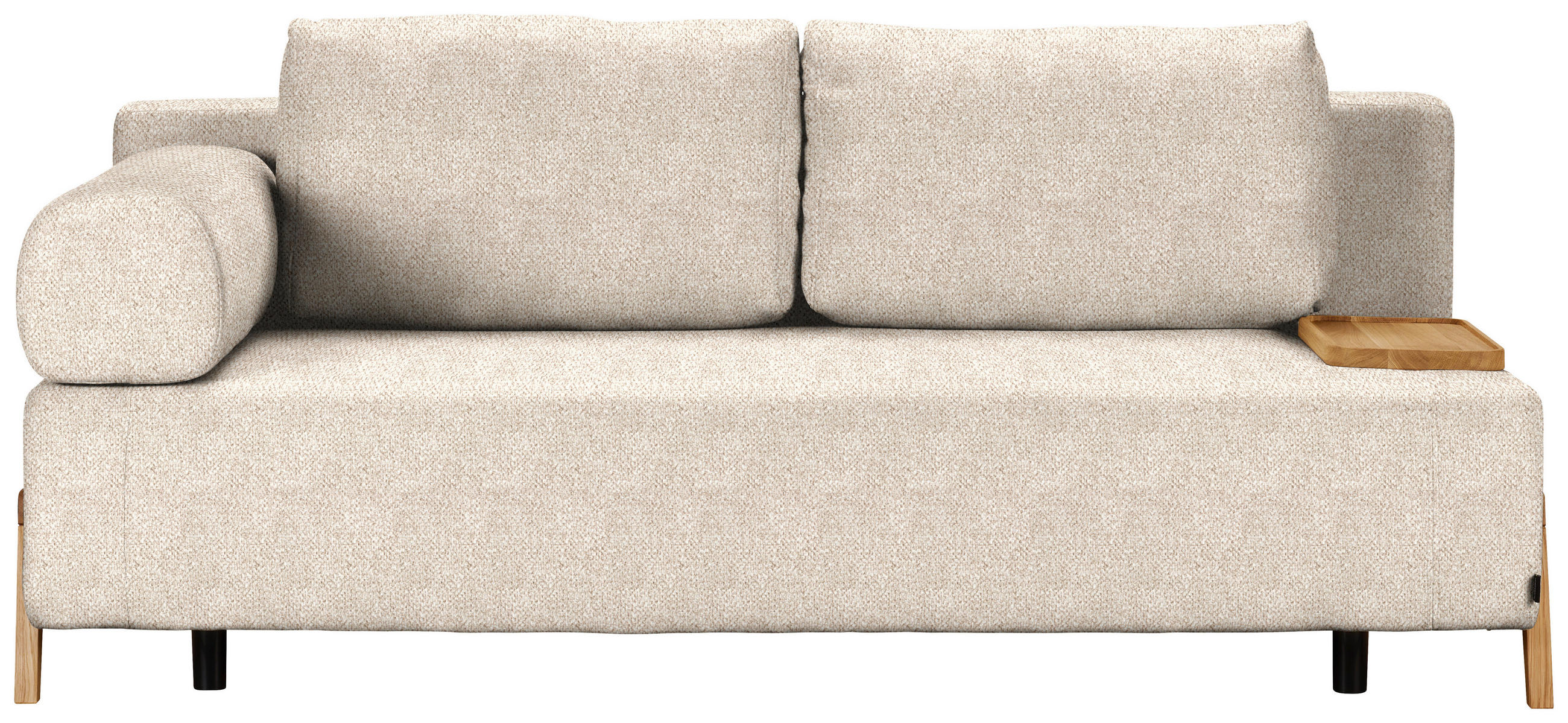 SCHLAFSOFA  in Bouclé Beige  - Beige/Naturfarben, Design, Holz/Textil (211/88/102cm) - Niels Andersson