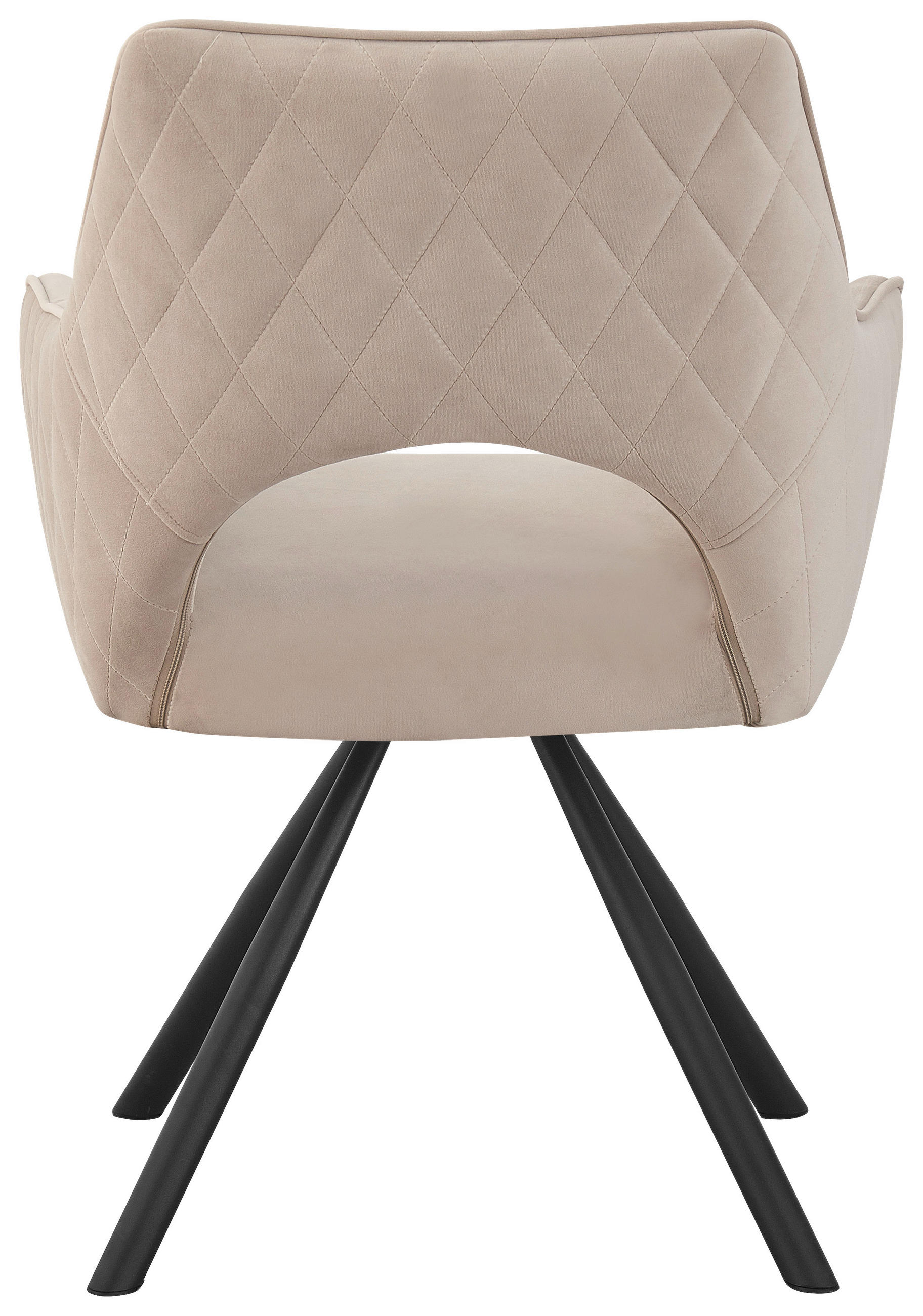 ARMLEHNSTUHL  in Eisen Webstoff  - Beige/Schwarz, Design, Textil/Metall (60/85/63cm) - Hom`in