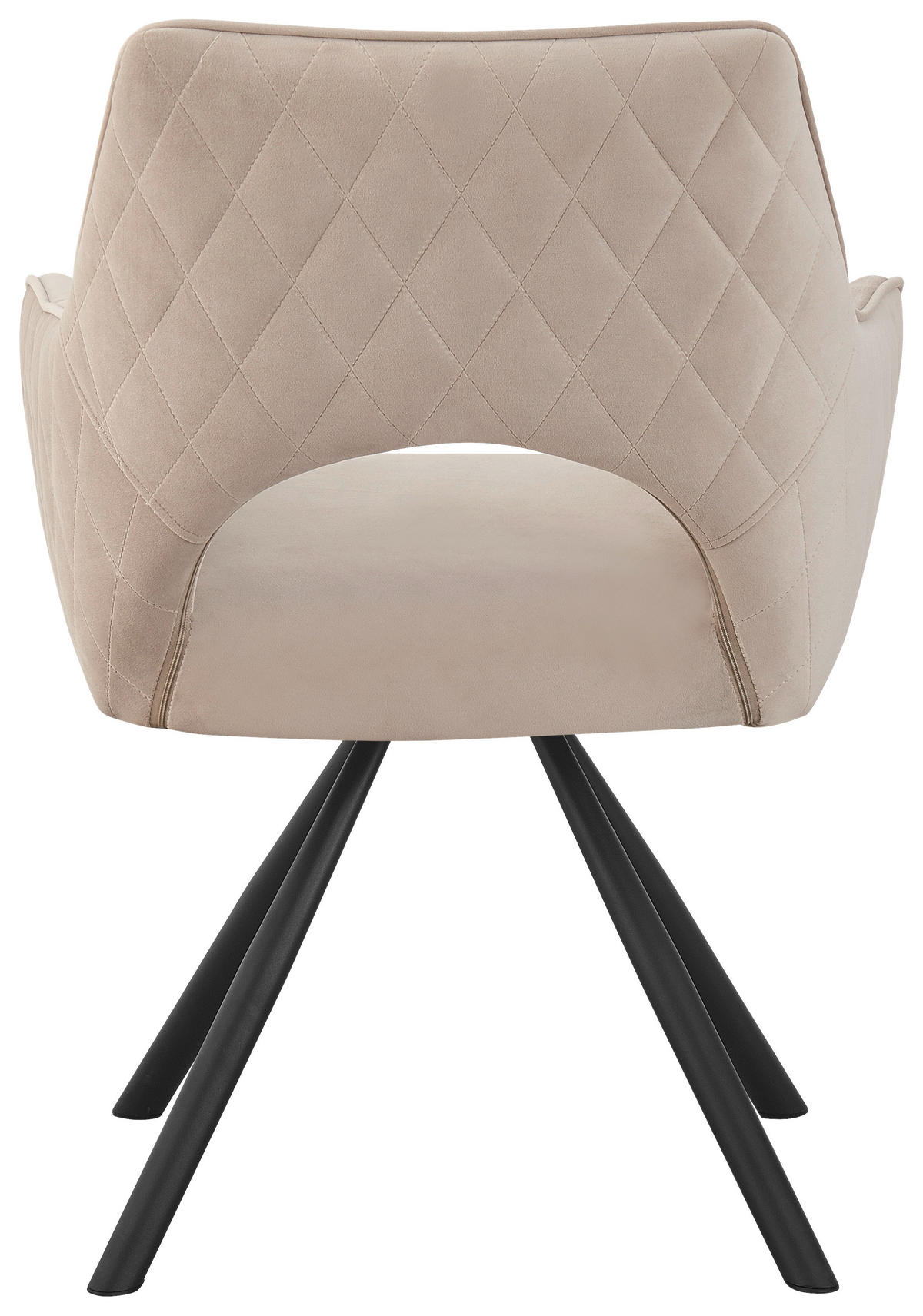 ARMLEHNSTUHL  in Eisen Webstoff  - Beige/Schwarz, Design, Textil/Metall (60/85/63cm) - Hom`in