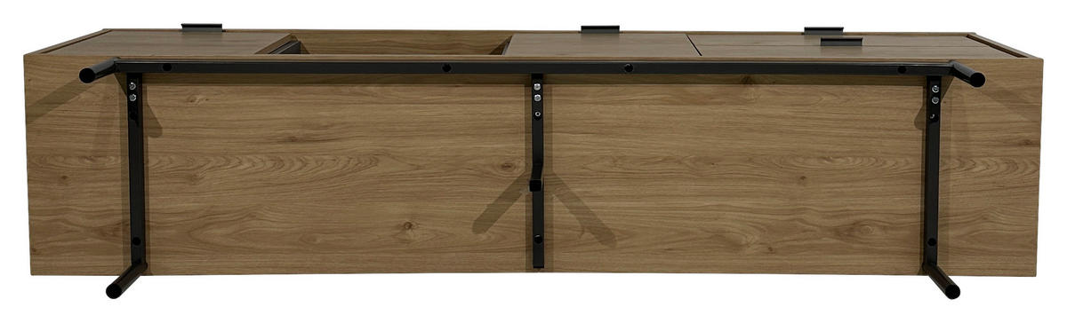 LOWBOARD META 180/56,2/40 cm 2 Schublade(n) Beimöbel erhältlich, stehend  - Eichefarben/Anthrazit, Design, Holzwerkstoff/Metall (180/56,2/40cm) - Milino