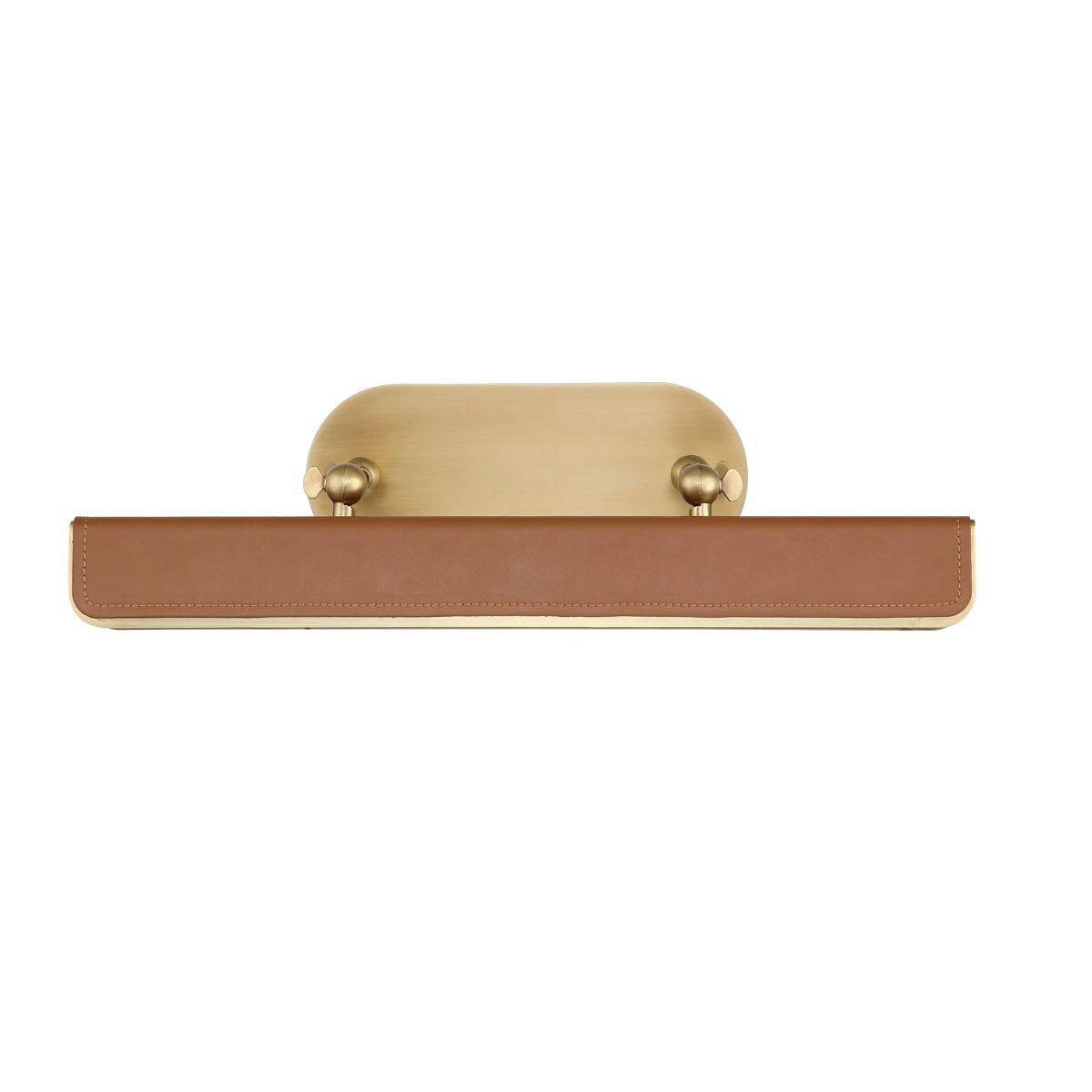 WANDLEUCHTE    - Messingfarben, KONVENTIONELL, Leder/Kunststoff (19,7/50,2/24,8cm) - Elstead Lighting