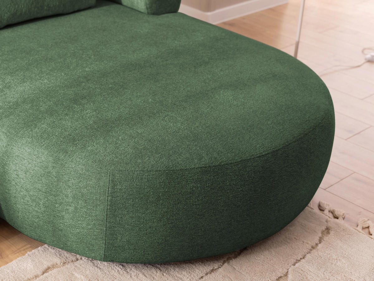 ECKSOFA FERRO Grün Chenille  - Schwarz/Grün, Design, Kunststoff/Textil (256/156cm) - Livetastic