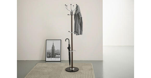 GARDEROBENSTÄNDER in Dunkelbraun 37/176/37 cm - Dunkelbraun, Basics, Kunststoff/Stein (37/176/37cm) - Xora