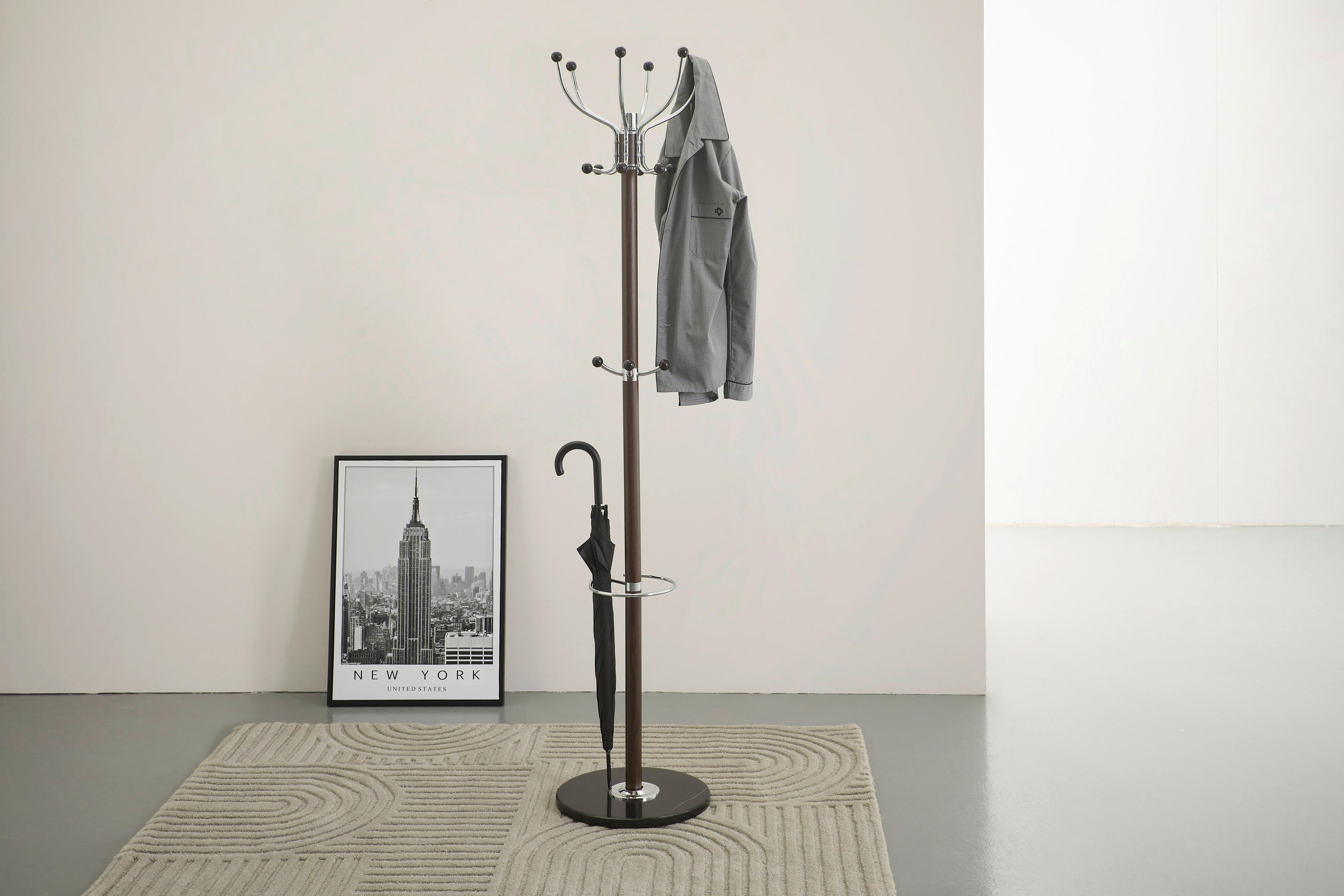 ÁLLÓ FOGAS sötétbarna 37/176/37 cm   - sötétbarna, Basics, műanyag/kő (37/176/37cm) - Xora