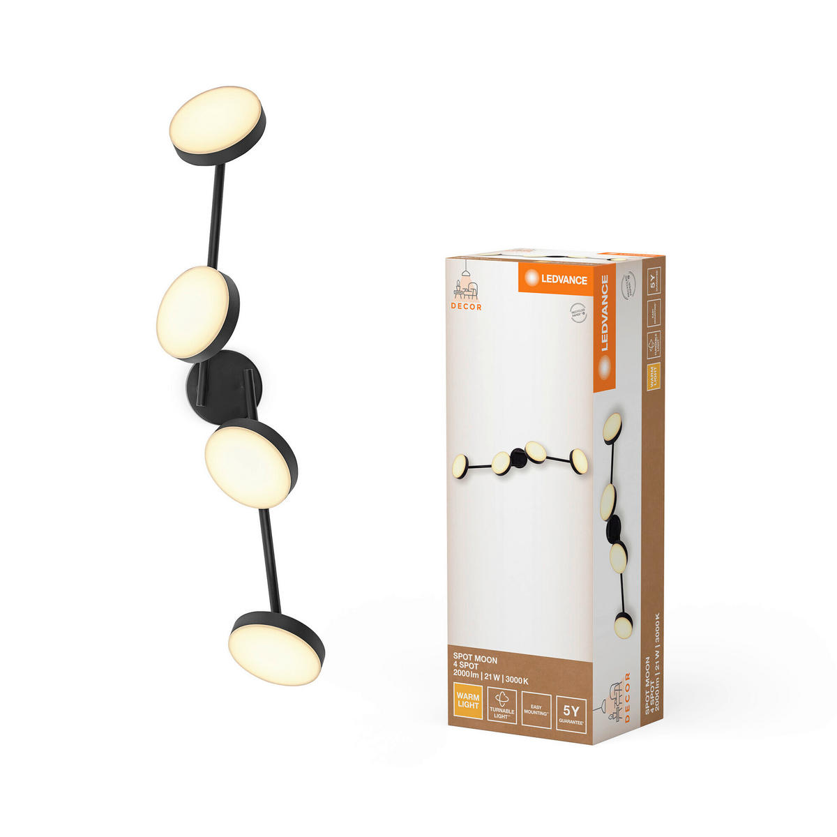 LED-STRAHLER 81/12/11,9 cm   - Schwarz, Design, Metall (81/12/11,9cm) - Ledvance